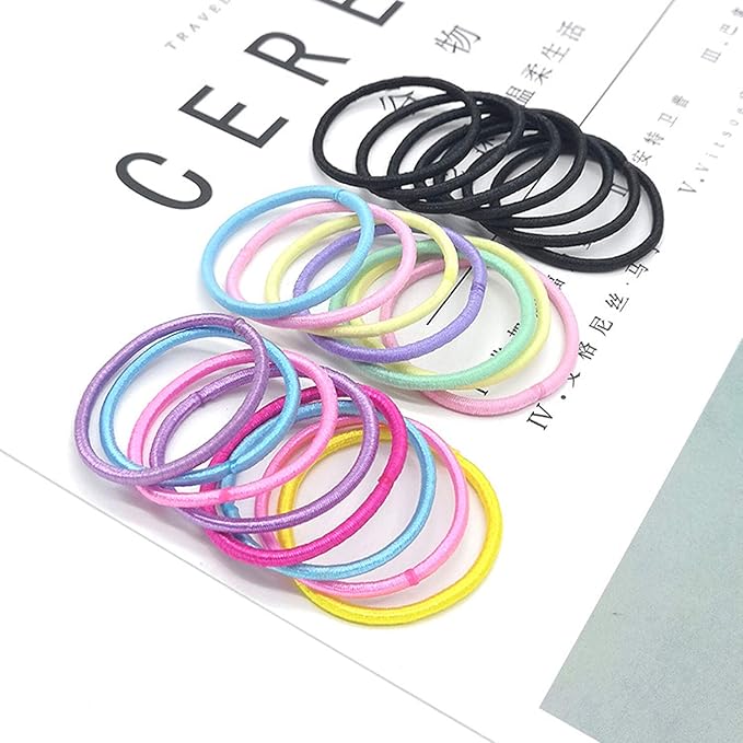 300 Pcs Elastic Hair Ties - Small Size Rubber Hair Ties for Baby Girls Multicolor Hair Bands Elastic Ponytail Holder (Multicolor)