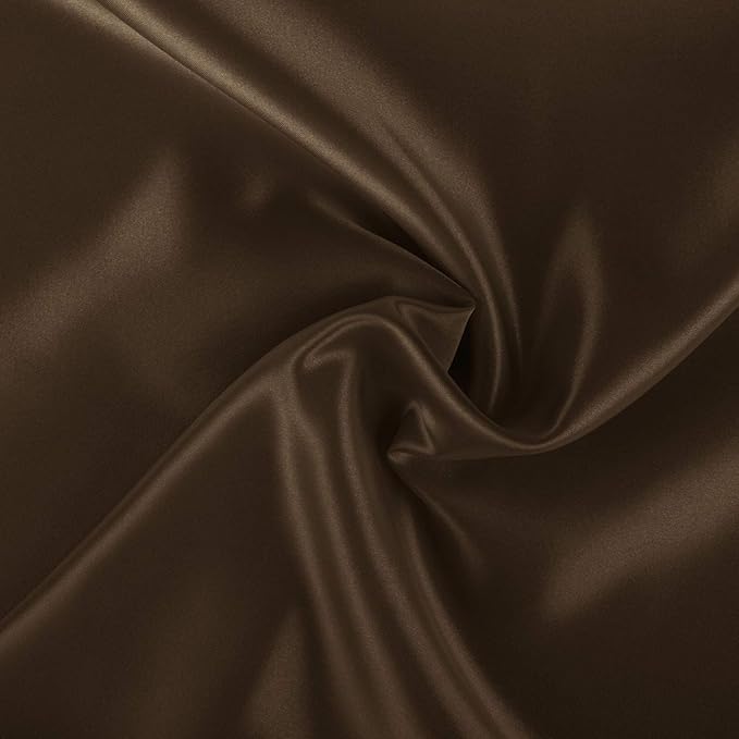 BLISSFORD Brown Satin Pillowcase with Zipper, for Hair and Skin Care, Feels Soft and Cool Like a Silk Pillowcase, Satin Pillow Cases 2 Pack, Slik Pillow Cover, Standard Size, Set of 2