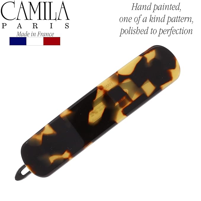 Camila Paris CP2798 French Hair Barrette Clip for Girls, Handmade, Tokyo, Metal-Free Closure Strong Hold Grip Hair Clips for Women, No Slip and Durable Styling Girls Hair Accessories, Made in France