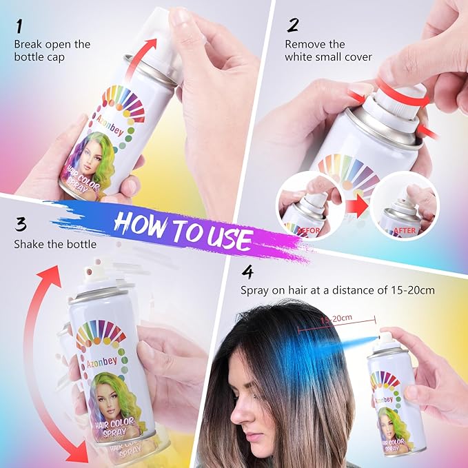 Halloween Hair Spray,Temporary Hair Color Spray for Women Kids Men,Washable Hairspray,Colored Hair Spray,Color Hairspray for Halloween,Party,Cosplay,Christmas Day (Blue)