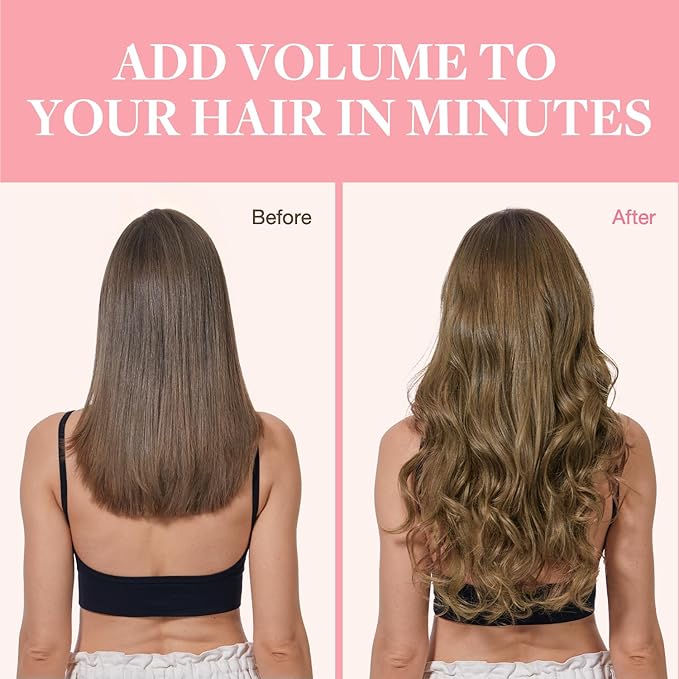 GOO GOO Clip in Hair Extensions Real Human Hair, Remy Human Hair Extensions Clip ins for Women, Natural Human Hair, 22inch 120g 7Pcs, 5 Light Ash Brown