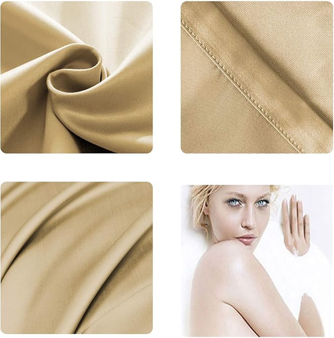 Copper Infused Pillowcase for Fine Lines/Wrinkles Reduction & Hair Smoothing Made of 100% Copper Oxide Fiber,Natural Beauty and Clean Environment,Anti-Aging for Sleeping Acne Prone Skin (1, Golden)