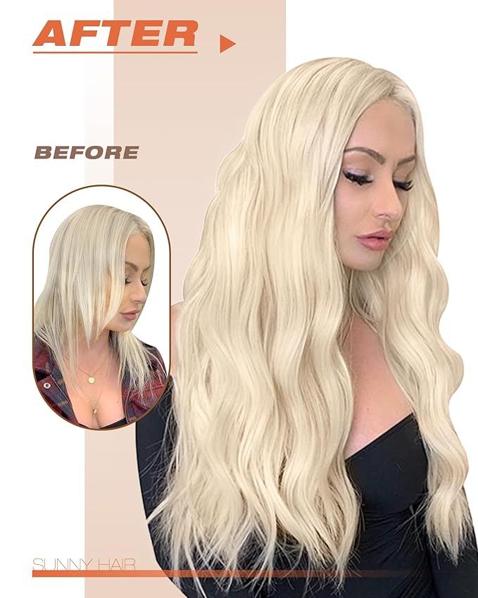 Sunny Hair Blonde Tape in Hair Extensions Human Hair, 28 inch Long Tape in Extensions Remy Tape ins Human Hair Extensions for Women 50g 20Pcs