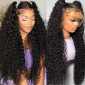 26 Inch Water Wave 13x6 HD Lace Front Wigs Human Hair Pre Plucked 200 Density Deep Part Curly Wig for Women Water Wave Frontal Wigs Human Hair