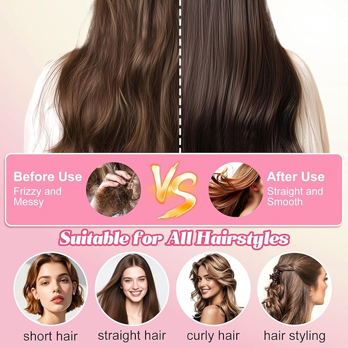 Self Cleaning Hair Brush, Retractable Hair Brush, Massage Comb With Retractable Bristles,Ergonomic Handle Hair Comb,One-pull Clean Anti Static Brushs, Hairs Styling Tools for All Hairs Types (Blue)