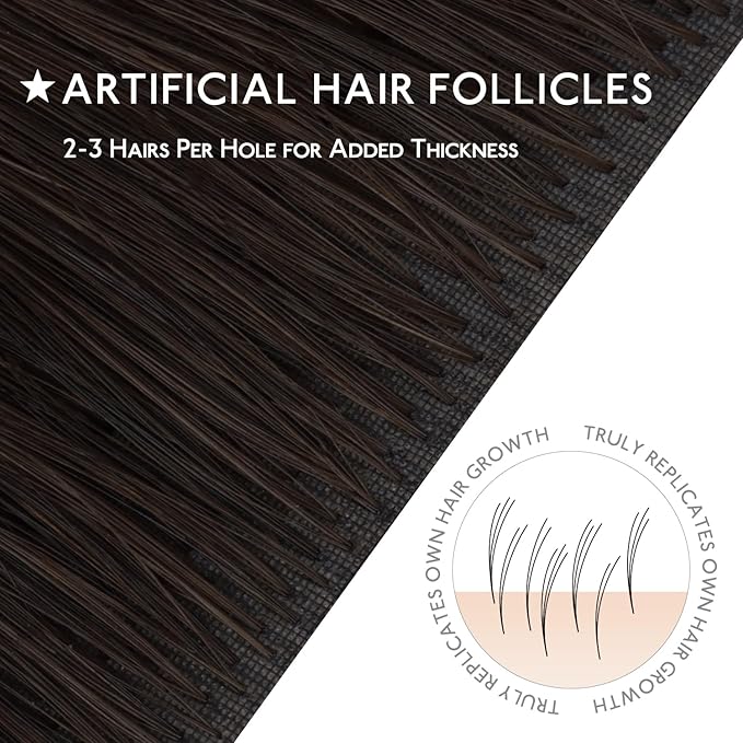 WENNALIFE Invisi Edge & Classic Tape in Hair Extensions Human Hair, 20 Inch 50g 20pcs(10pcs Invisi Edge & 10pcs Classic) Balayage Dark Brown Mixed Chestnut Brown Invisible Luxury Remy Hair Injected