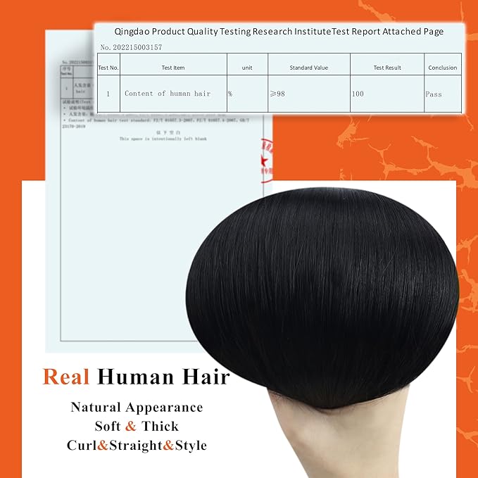 Full Shine Real Human Hair Tape in Extensions Color 1 Jet Black Remy Tape in Real Remy Skin Weft 24Inch Double Sided Invisible Seamless Hair Extension Silky Straight 20Pcs 50G for Wedding