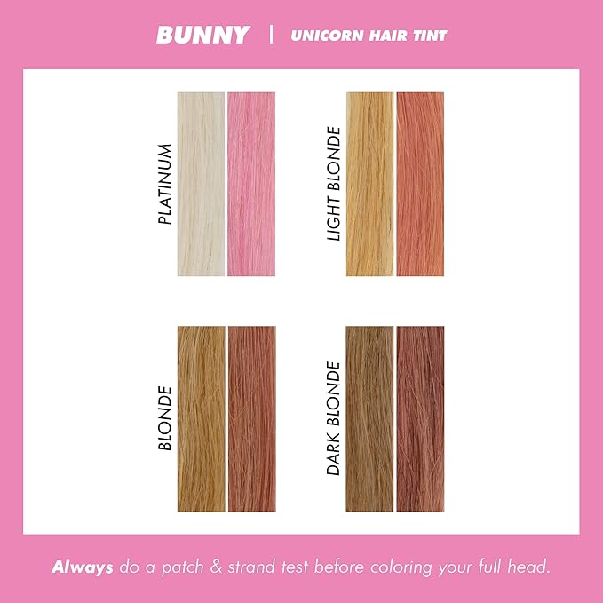 Lime Crime Pastel Colored Unicorn Hair Tint, Bunny (Pastel Baby Pink) - Damage-Free Semi-Permanent Hair Color Conditions & Moisturizes - Temporary Hair Dye Kit Has Sugary Citrus Vanilla Scent - Vegan