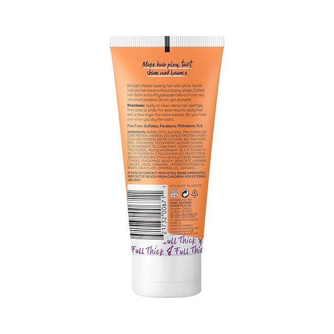Marc Anthony Styling Hair Cream, Instantly Thickening Biotin & Vitamin E Hair Cream, Lightweight Hold for Thicker & Fuller Volumizing Product for Thin, Flat Hair