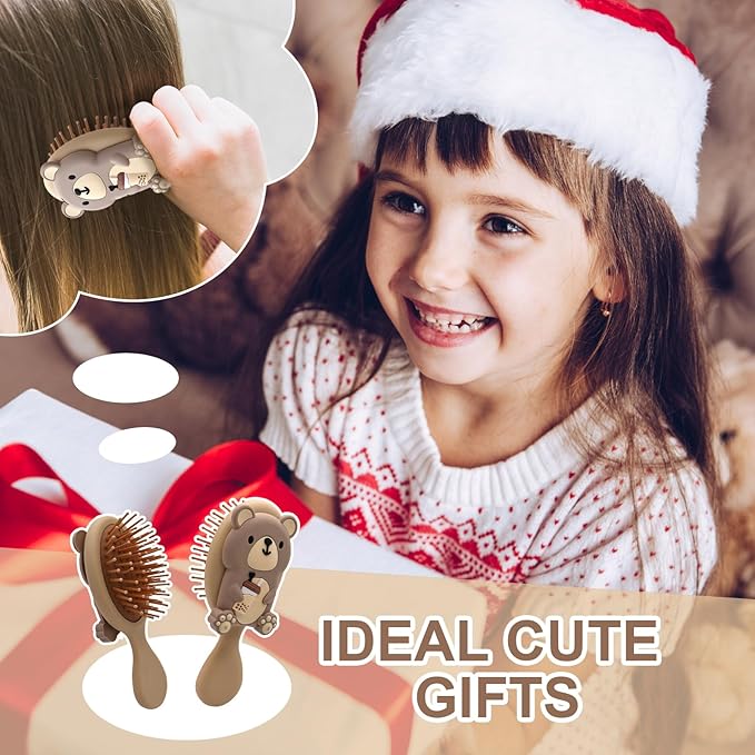 Toddler Soft Massage Comb - Mini Hairbrush for Thick, Curly, Thin, Long or Short Hair, Ideal for Travel (Beige)
