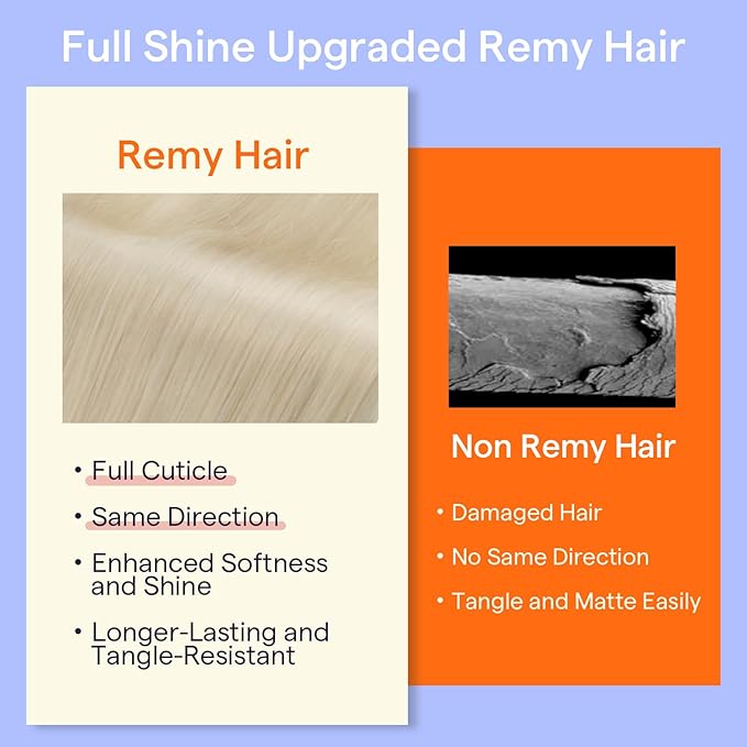 Full Shine Clip on Hair Extensions Human Hair Blonde Human Hair Extensions for Length for The Beach 24 Inch 7 Pcs 120 G