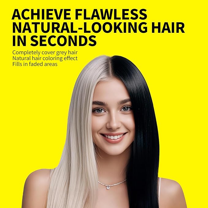 SEVICH Hair Color Stick For Gray Roots- Instantly Cover Grey Hair Dye Comb,Four Toothed Comb Design for Sparse Hairlines Coverage, Contains Natural Plant Extracts,for Men and Women,15g(Black)