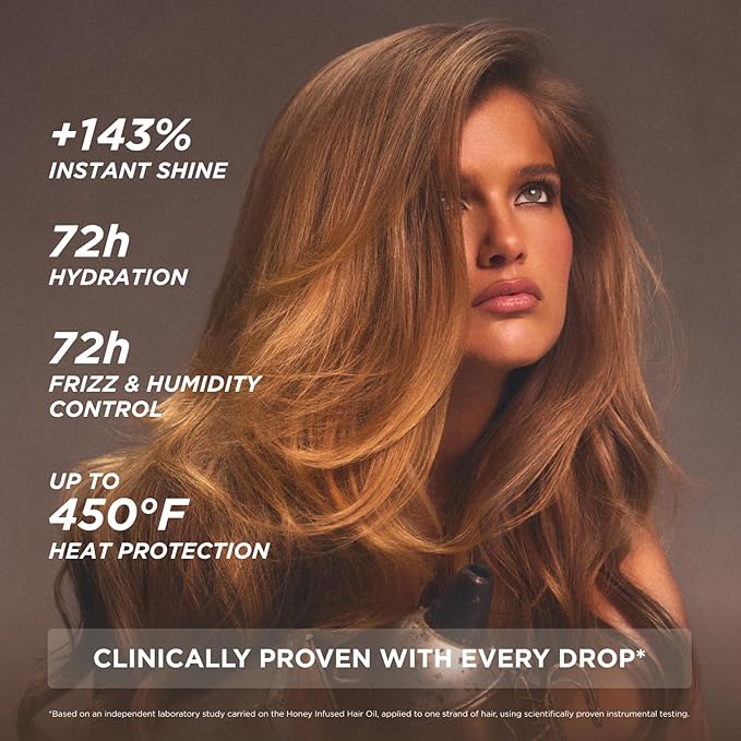 Gisou Honey Infused Hair Oil Mini - Hydrating & Frizz Control Treatment with Mirsalehi Honey, Adds Shine & Heat Protectant for All Hair Types, 0.7 Fl Oz