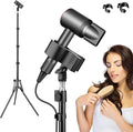 Hair Dryer Stand Hands Free, 20-63 Inch Adjustable Hair Dryer Holder with Tripod & Universal Clip, Blow Dryer Stand for Bathroom Salon Home, Perfect for Long Hair & Stylists