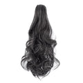 Claw Clip Ponytail Extension 18" Clip in Wavy Ponytail Hair Extensions Long Pony Tails for Women Extensions Dark Brown mix White Wave Hairpiece