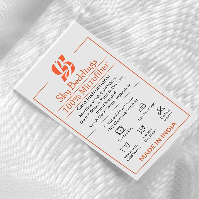 SKY BEDDINGS Queen Pillowcase Set of 2 - Soft Brushed Microfiber Pillow Cases with Envelope Clouser - Wrinkle-Free, Fade-Resistant Pillow Covers - 20 x 30 Inches, White