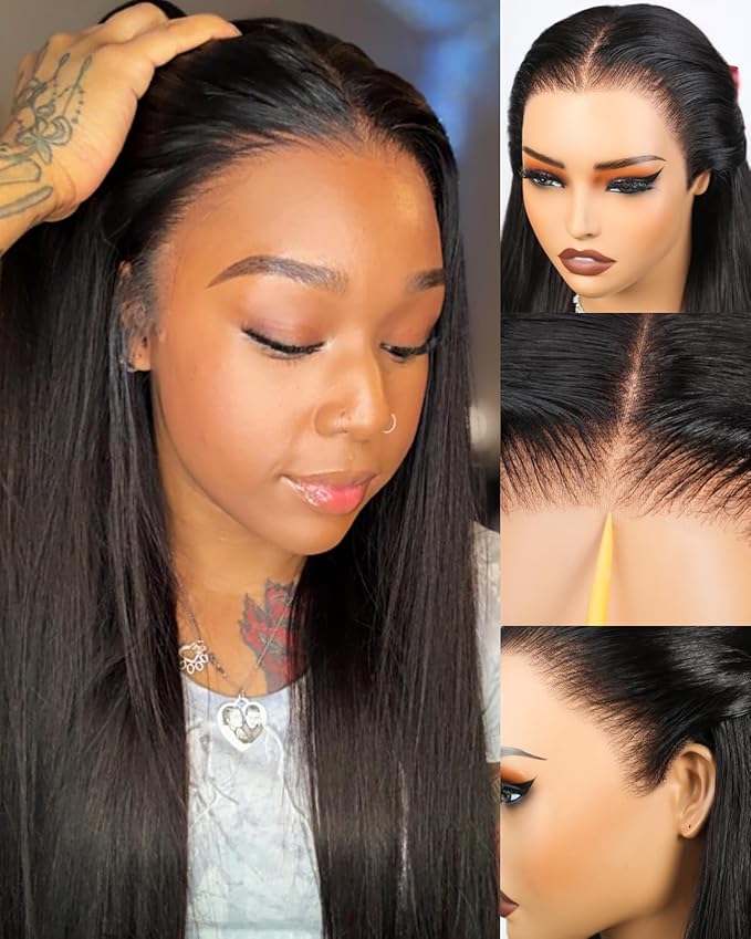 Arabella Hair 13x6 Lace Front Wigs Human Hair 210% Density Glueless Wig Human Hair 100% Straight Human Hair Wigs 12A Pre Plucked Pre-Bleached Pre-Cut Glueless Wig (30inch,13x6 Straight Hair)