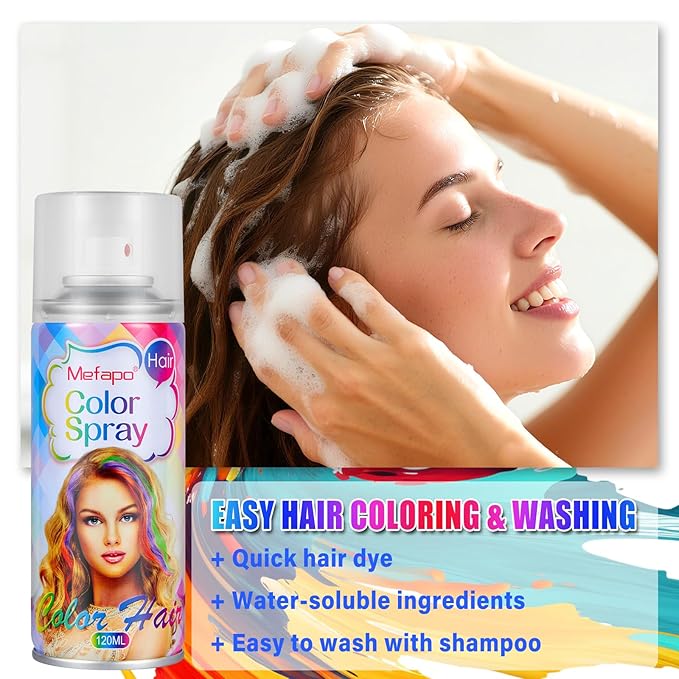 Christmas Black Temporary Hair Color Spray for Kids, Black Hair Spray for Women Men, Temporary Hair Dye, Root Touch Up Hair Color Dye,Washable Hair Spray Color Wax for Party Makeup, Cosplay(120ML)
