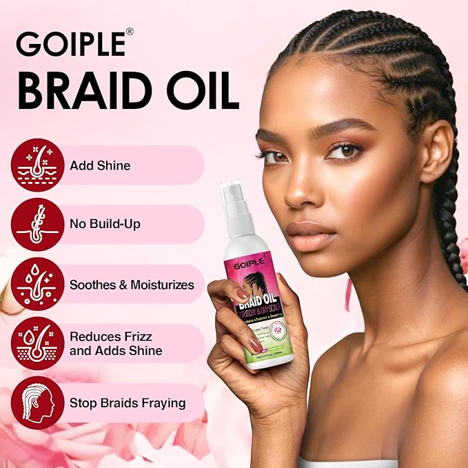 Rose Water for Hair Loc Spray Refreshing for Locs - Braid Oil for Soothes Moisturizes Dry & Itchy Scalp Braiding Scalp Oil for Twists - Loc Brush for Dreads Comfortable Massage Comb & Braid Bonnet