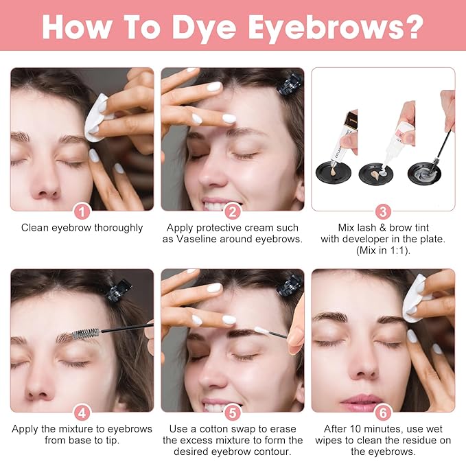 2-In-1 Eyelash & Eyebrow Color Kit, Professional Lash and Brow Color Kit DIY Hair Coloring for Salon & Home Use 7ml (Coffee/Dark Brown)