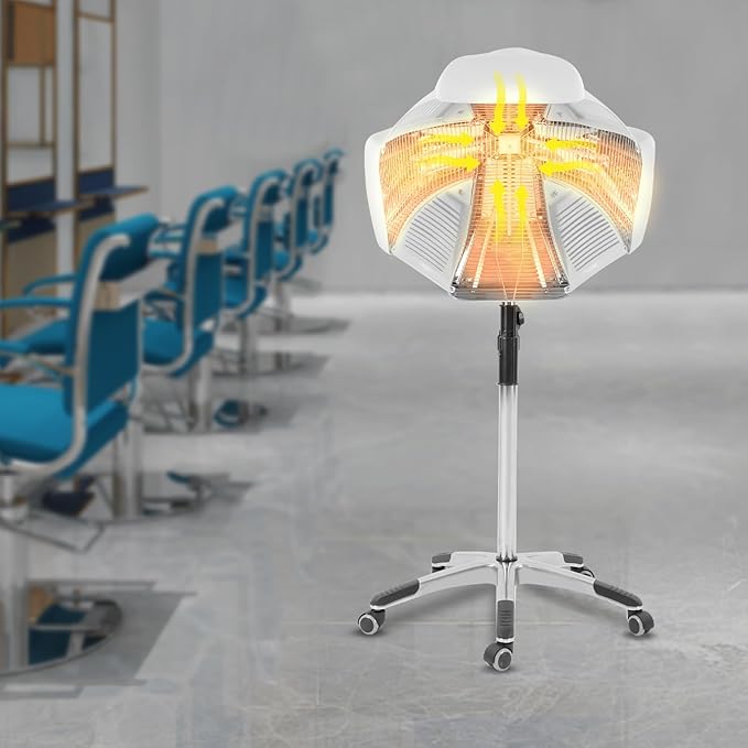 Hair Steamer Professional Hair Salon Steamer,Hairdressing Heater w/Timer,Hair Drying, Perming & Oil Treatments Machine w/Wheel, for Salon and Home Use