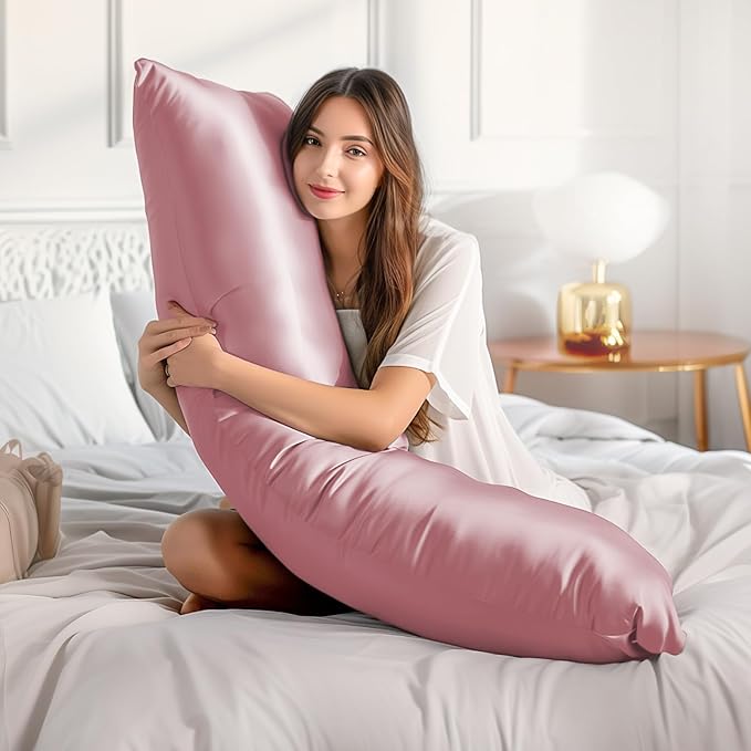 BEDELITE Satin Body Pillow Cover 2 Pack, Super Soft and Cooling Body Pillow Pillowcase for Hair and Skin, Breathable Silky Full Long Pillowcase Cover(20"x54", Nostalgia)