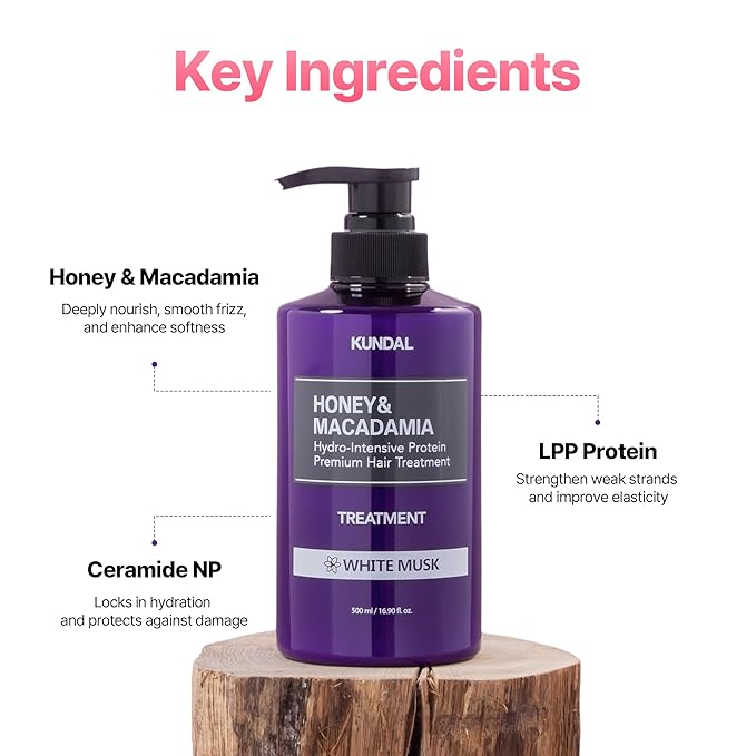 KUNDAL Honey & Macadamia / Cherry Blossom, Natural Protein Hair Care for Frizz Control & Elasticity | Cherry Blossom , 500ml (Pack of 2), Stocking Stuffers