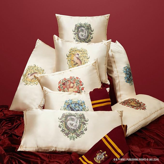 Kitsch x Harry Potter Slytherin Satin Pillowcase with Zipper – Double-Sided Crest Design – Better Than Silk Pillowcase – Perfect for Kids Rooms & Toddler Bed Time Pillow Case –Queen/Standard 19x26