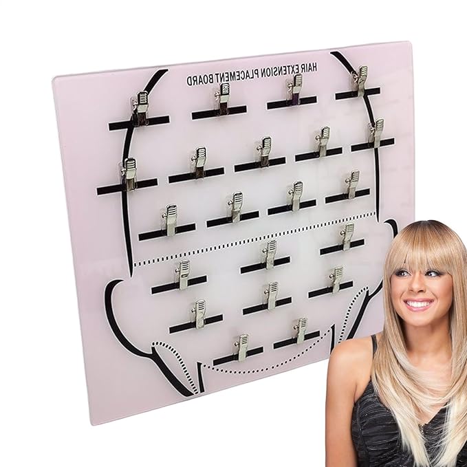 Extension Holder - Styling Extension Holder, Acrylic Hair Separator, Hair Extension Holder Board | Hair Tinsel Organizer, Home And Salon Wig Grafting Plate With Clip For Hairpieces Sectioning Display