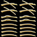 16 Pieces Rhinestone Bobby Pins, Fancy Metal Hair Clips, Crystal Shiny Barrettes, I S X Shaped Diamond Hair Accessories for Women Girls Wedding Prom Party (Gold)