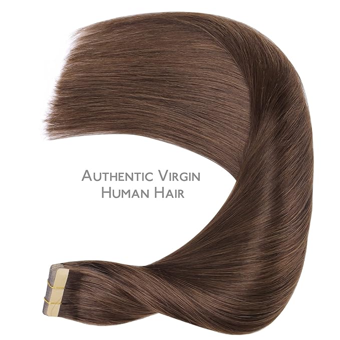 WENNALIFE Tape in Hair Extensions Human Hair, 20pcs 30g 10 inch Chocolate Brown Remy Hair Extensions Straight Human Hair Tape in Extensions Skin Weft Tape Extensions Human Hair