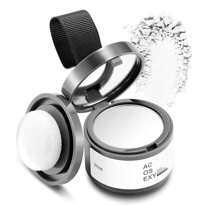 Root Touch Up Hair Color,Instantly Root Cover Up Hairline Shadow Powder,Thinning Hair for Women Eyebrows, Gray Hair Coverage Touch Up Hair Powder For Men Beard Line,Bald Spots (White)