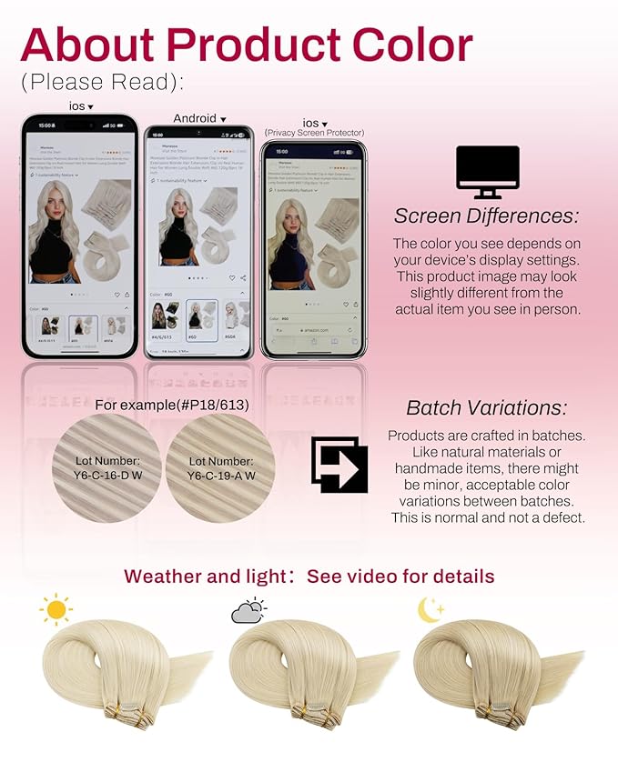 Moresoo Golden Platinum Blonde Clip in Hair Extensions Blonde Hair Extensions Clip ins Real Human Hair for Women Long Double Weft #60 120g/8pcs 18 inch