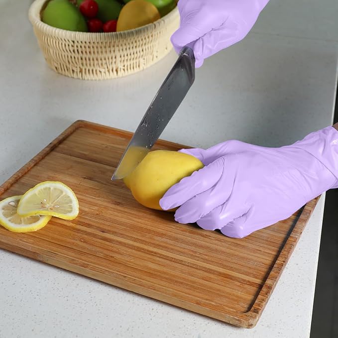 Disposable Gloves Large, Nitrile and Vinyl Blend Material Gloves, Latex Free 4 Mil 1000 Pc Food Grade Glove for Cleaning, Food Prep,Hair Dye,Tattoo, Purple