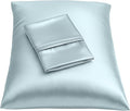 BLISSFORD Satin Pillowcase with Zipper, for Hair and Skin Care, Feels Soft and Cool Like a Silk Pillowcase, Satin Pillow Cases 2 Pack, Slik Pillow Cover, Baby Blue - King Size, Set of 2