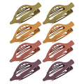 8 Pack Glossy Flat Hair Clips for Women – Large No-Slip Claw Barrettes in Mustard, Orange, Rust Red & Plum, Shiny Finish Strong Hold for Thick & Thin Hair