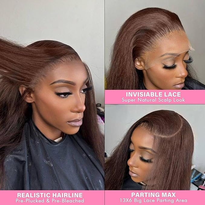 WOWANGEL 13x6 HD Lace Front Wigs Human Hair Body Wave Pre Plucked SKINLIKE 0.1mm Extremely Thin Real HD Lace Front Wigs 250% Density Glueless Human Hair Wigs for Women 28 Inch