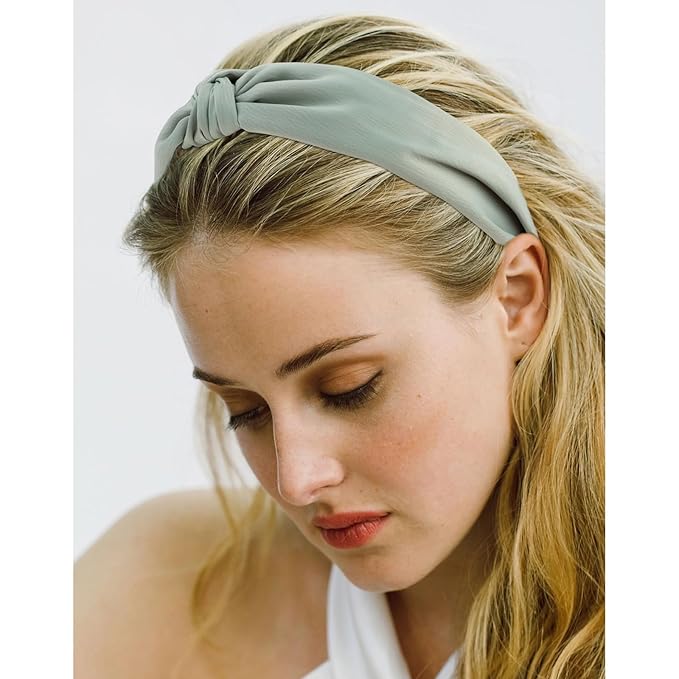 VELSCRUN 5 Pack Satin Headbands, Wide Knotted Headbands for Women - Soft, Non Slip Hair Bands, Hair Accessories for Womens, Sisters, Girls, Fashion Headband