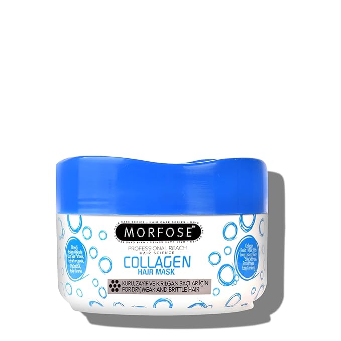 Morfose Professional Milk Therapy Hair Mask for Dry, Damaged, or Brittle Strands, 12 Essential Amino Acids, and Proteins, Fuller Healthier, Softer look, (large, 16.9 Fl Oz) (Collagen)