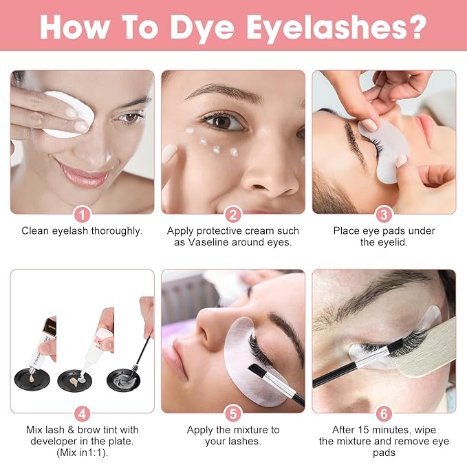 2-In-1 Eyelash & Eyebrow Color Kit, Professional Lash and Brow Color Kit DIY Hair Coloring for Salon & Home Use 7ml (Coffee/Dark Brown)