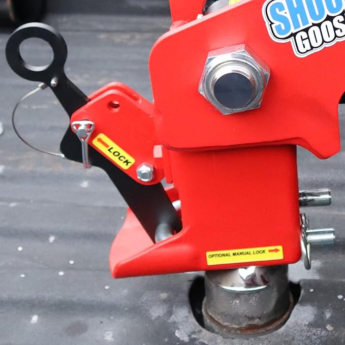 Shocker 30K Gooseneck Surge Air Hitch & Shift Lock Coupler for 2-5/16" Ball, 4" Round Blank No Pin