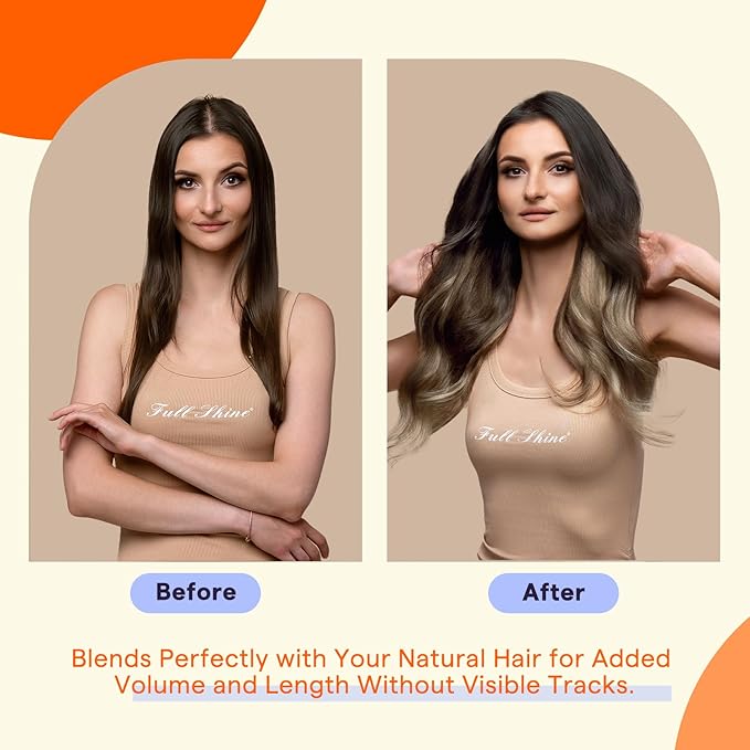 Full Shine Human Hair Extensions Tape in Color 1B/18 Dark Black Fading to Blonde 50g Invisible Double Sided Remy Tape Ins Human Hair Extensions 20 Inch Straight Soft and Silky 20PCS Add Length