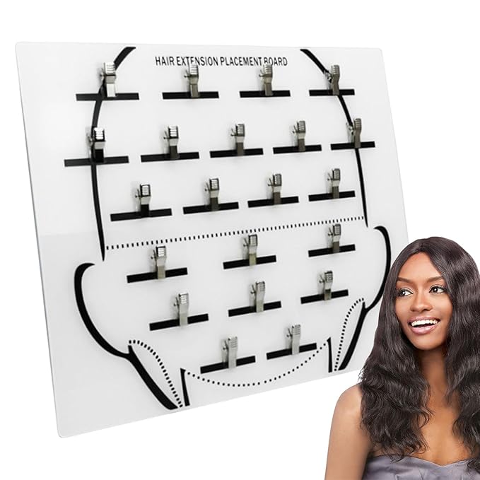 Acrylic Hair Extension Holder Board – Sturdy Styling Sectioning Plate with Clips for Hairpieces, Wigs, Wefts – Professional Salon Display & Storage Tool for Hair Extensions – Ideal for Home or Barber