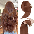 Tape in Hair Extensions Human Hair 20pcs 18Inch Dark Auburn Straight Remy Human Hair for Women Seamless Remy Tape in Hair Extensions(33#, 18 Inch)