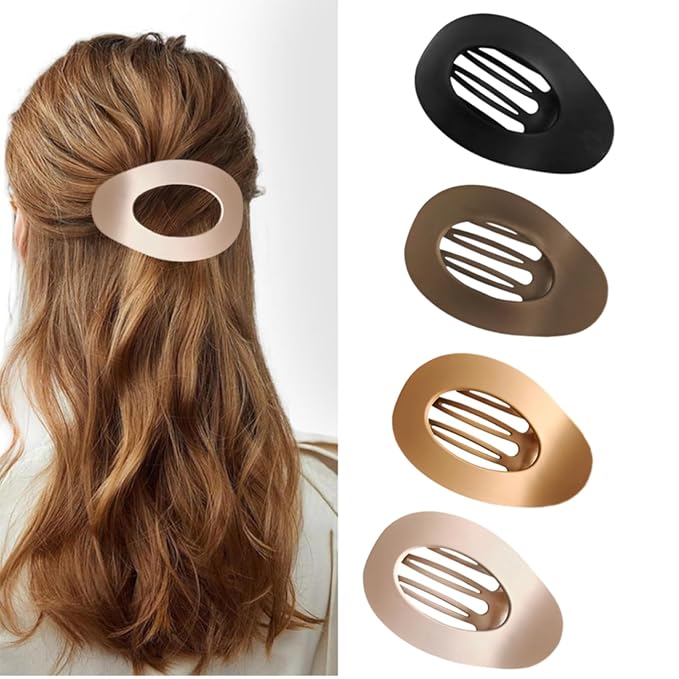 4Pc Large Women Flat Hair Clips, French Flat Hair Claw Clips for Women, Simple and Elegant Duckbill Hair Clip Design, Suitable for Thick Hair