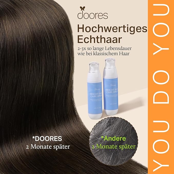 DOORES Clip in Hair Extensions Real Human Hair, Dark Brown 12 Inch 7pcs 80g, Remy Hair Extensions Clip in Human For Women Natural Silky Straight