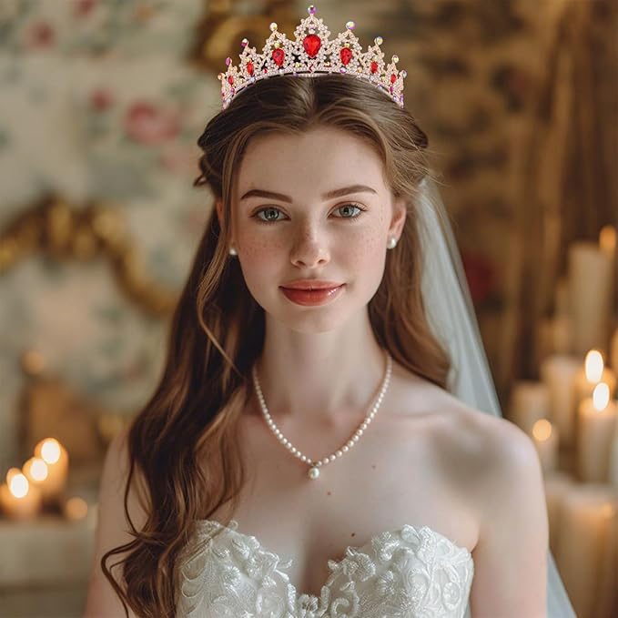 Princess Tiara and Crown for Women Wedding Tiaras for Bridal girls Tiaras and Crystal Crowns Rhinestone Headband Metal Hair Accessories for Costume Birthday Party Prom