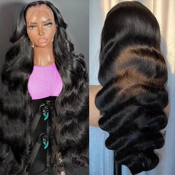 Body Wave Lace Front Wigs Human Hair 18 Inch HD Lace Frontal Wig 13x6 Pre Plucked with Baby Hair 200 Density Glueless Wig Brazilian Virgin Wigs for Women