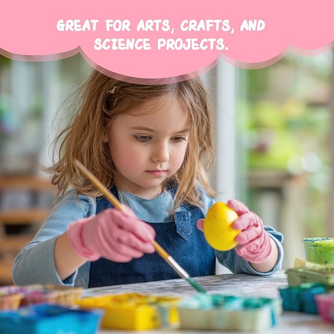 PROMEDIX P Kids Gloves Disposable for 6-10 Years,100PCS Nitrile Gloves for Crafting,Cooking,Latex-Free,Powder-Free