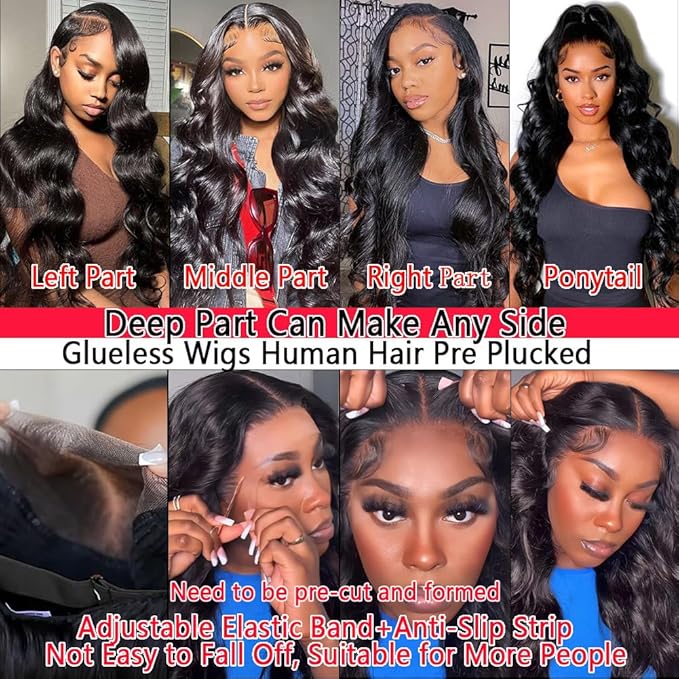34 Inch 13x6 Lace Front Wigs Human Hair 200% Density Body Wave HD Lace Front Wigs Human Hair Pre Plucked Glueless Wig 100% Virgin Lace Front Wigs for Women